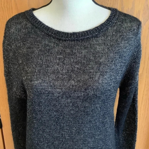 AllSaints Oversized Black Agnes Metallic Open Knit Sweater Dress SZ- XS - Picture 3 of 5